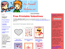 Tablet Screenshot of freeprintablevalentines.net